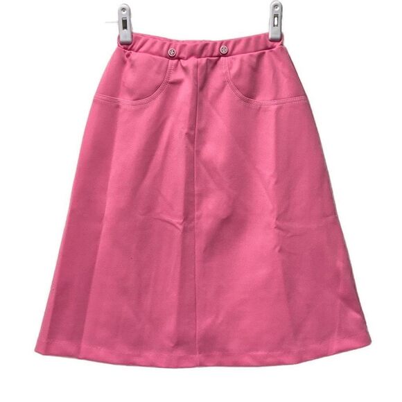 Vintage 70s Bubble Gum Pink A-Line Skirt - Picture 1 of 5